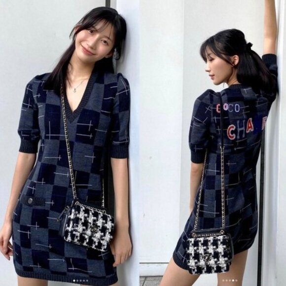 CHANEL Dresses & Skirts - CHANEL 21B Cashmere Wool Silk Mini Dress, Size 34